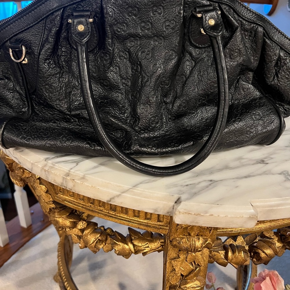 Gucci Black Embossed Leather Women's Bag